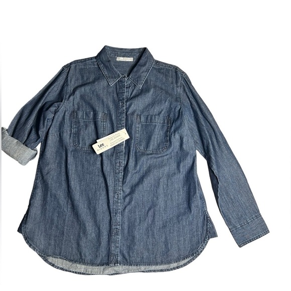 Jean shirt, Blue denim shirt  LEE Riders, NWT!western,cotton XL,festival,outdoor - Picture 4 of 15